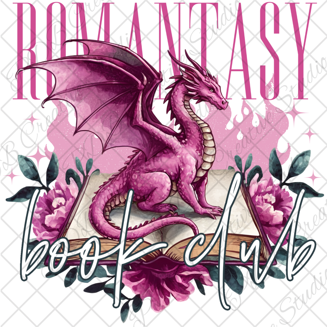 romantasy book club pink dragon uvdtf vinyl decal sticker