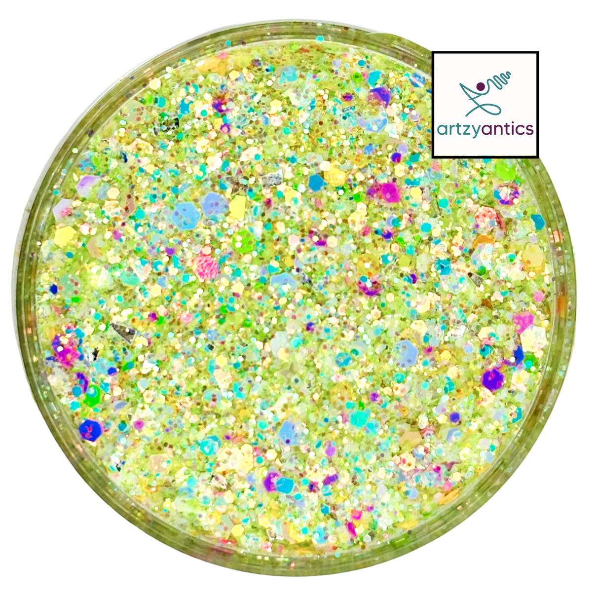 Yellow multi shape custom chunky glitter mix / PDB Creative Studio for art, nails and projects