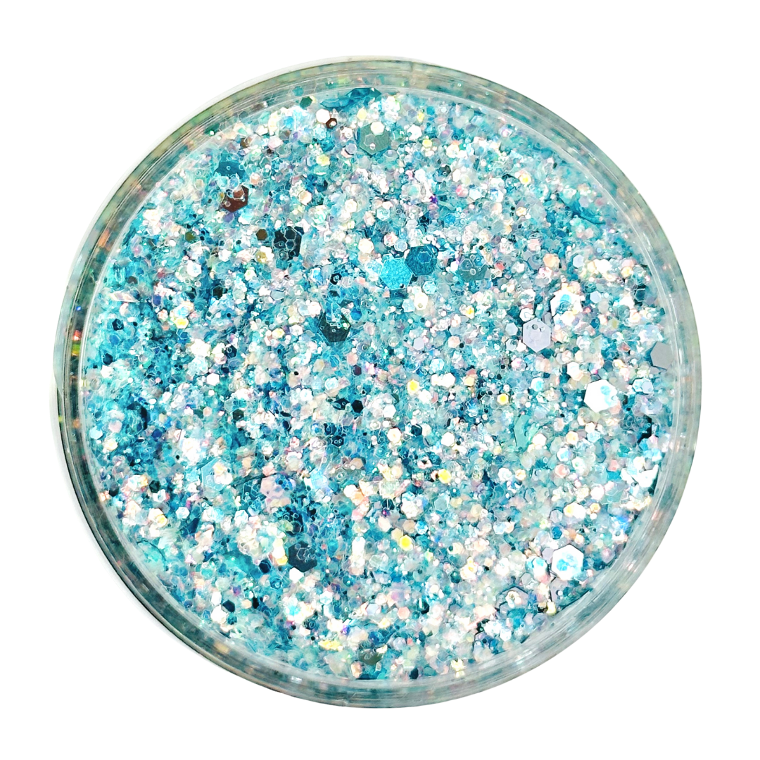 Blue custom chunky glitter mix / PDB Creative Studio for art, nails and projects