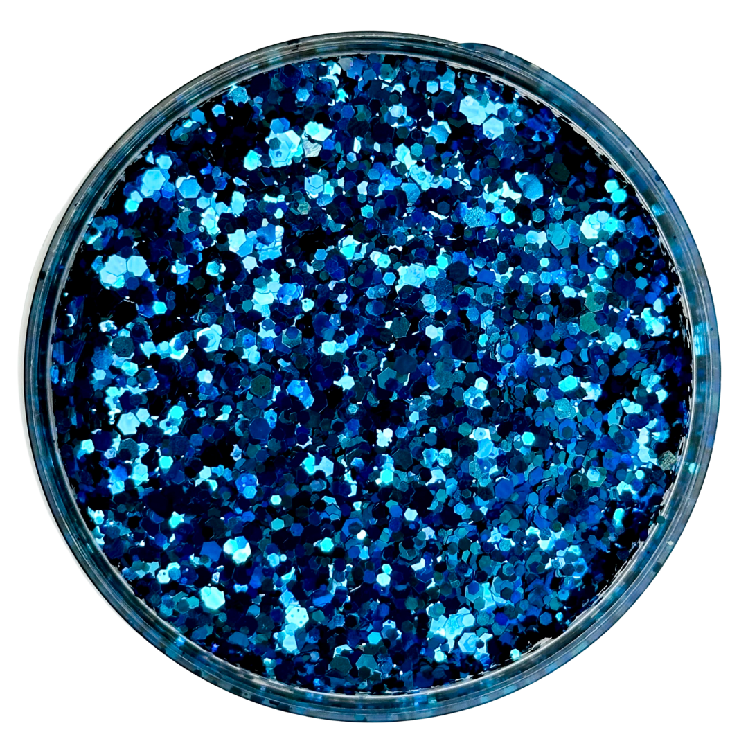 Blue custom chunky glitter mix / PDB Creative Studio for art, nails and projects