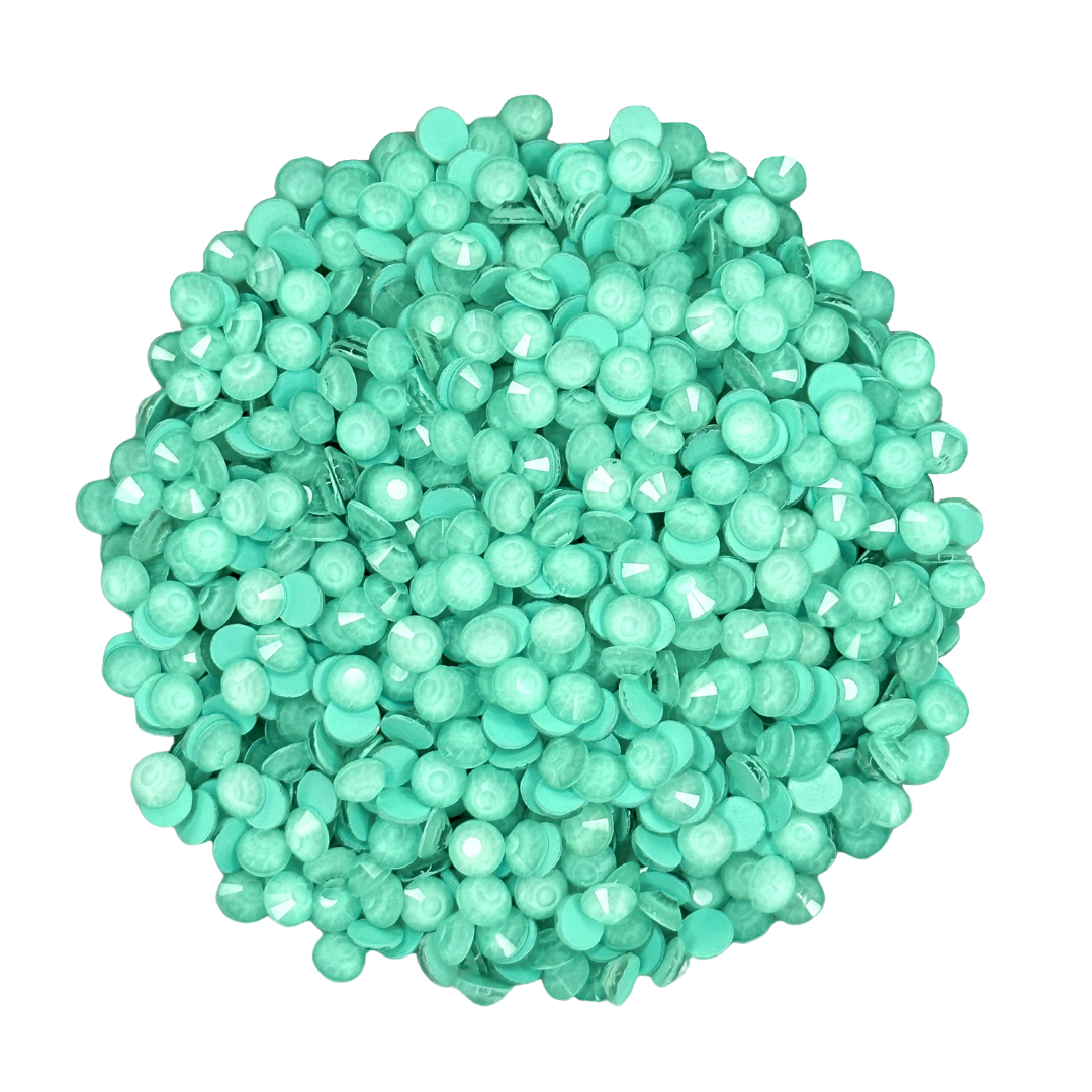 MOCCA PURE LT AQUAMARINE - LIGHT PASTEL AQUA BLUE Glam Glass® flatback, non hotfix rhinestones for art, body, nails and more - PDB Creative Studio