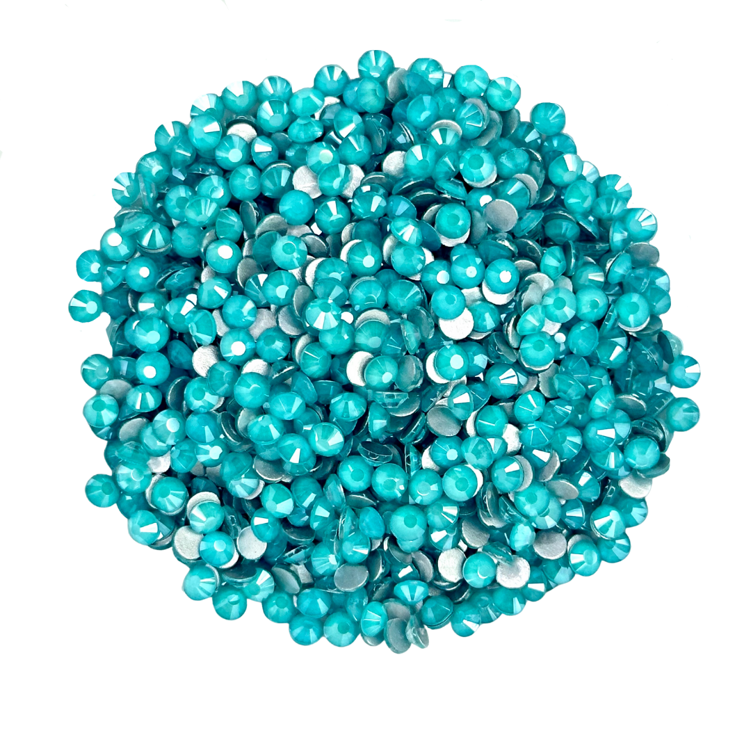 MOCCA BLUE ZIRCON - BLUE AQUAMARINE TEAL Glam Glass® flatback, non hotfix rhinestones for art, body, nails and more - PDB Creative Studio