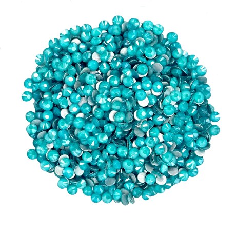 MOCCA BLUE ZIRCON - BLUE AQUAMARINE TEAL Glam Glass® flatback, non hotfix rhinestones for art, body, nails and more - PDB Creative Studio