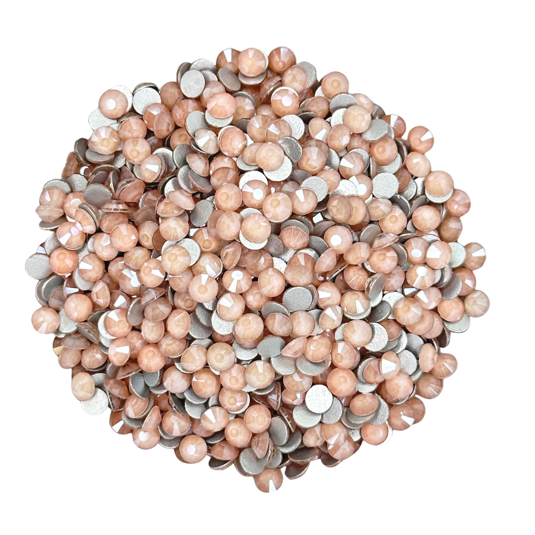 MOCCA LT PEACH - PASTEL PINK ORANGE Glam Glass® flatback, non hotfix rhinestones for art, body, nails and more - PDB Creative Studio