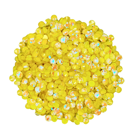 LUMINOUS YELLOW - Yellow AB Glam Glass® flatback, non hotfix rhinestones for art, body, nails and more - PDB Creative Studio