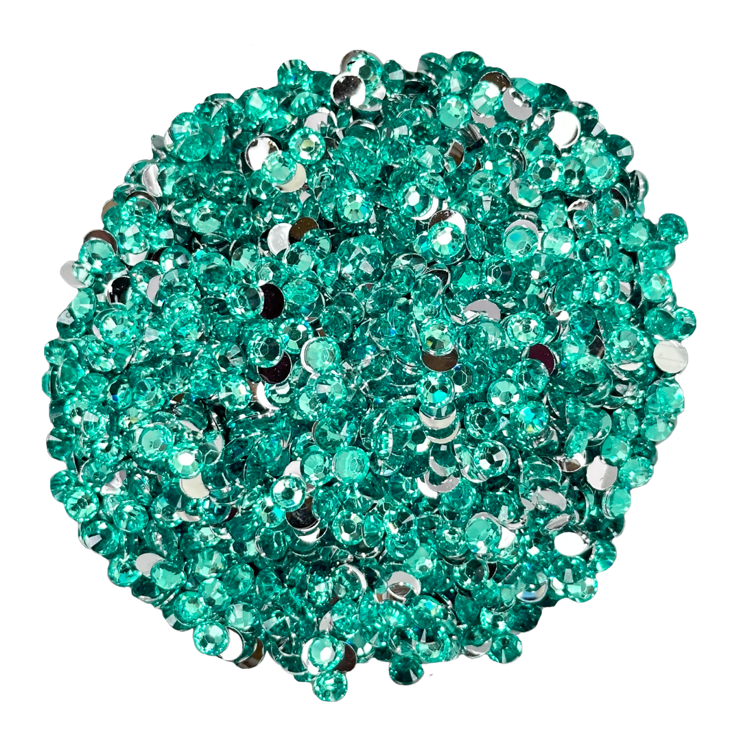 AQUAMARINE BLUE GREEN JELLY RESIN flat back, non hotfix rhinestones for art, body, nails and more - PDB Creative Studio