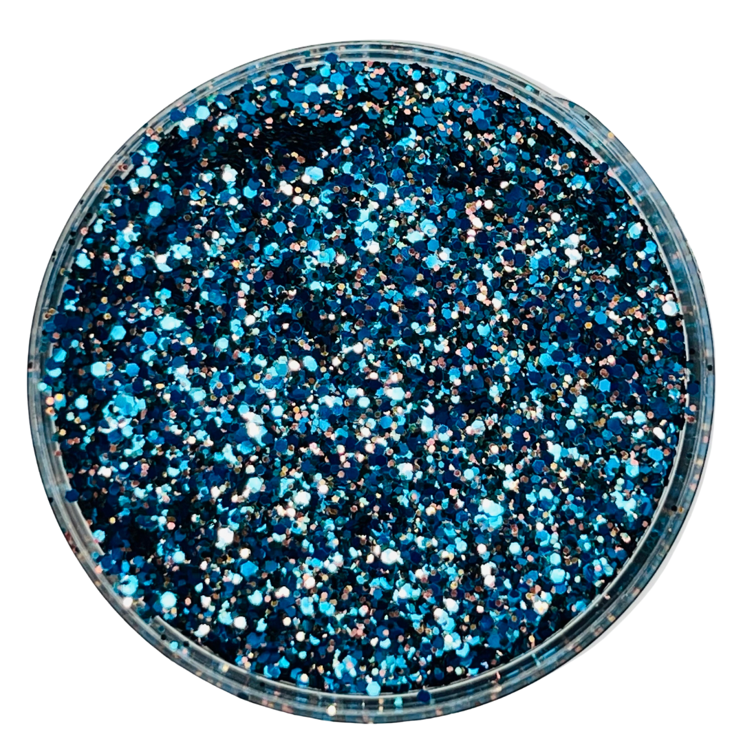 blue custom chunky glitter mix / PDB Creative Studio for art, nails and projects