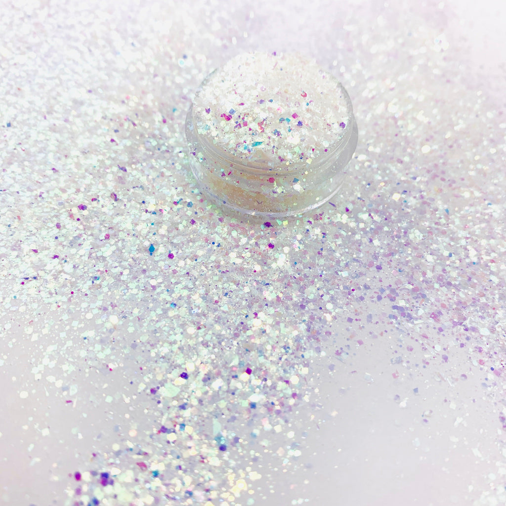 White opal iridescent glitter for art, body, nails / PDB Creative Studio 
