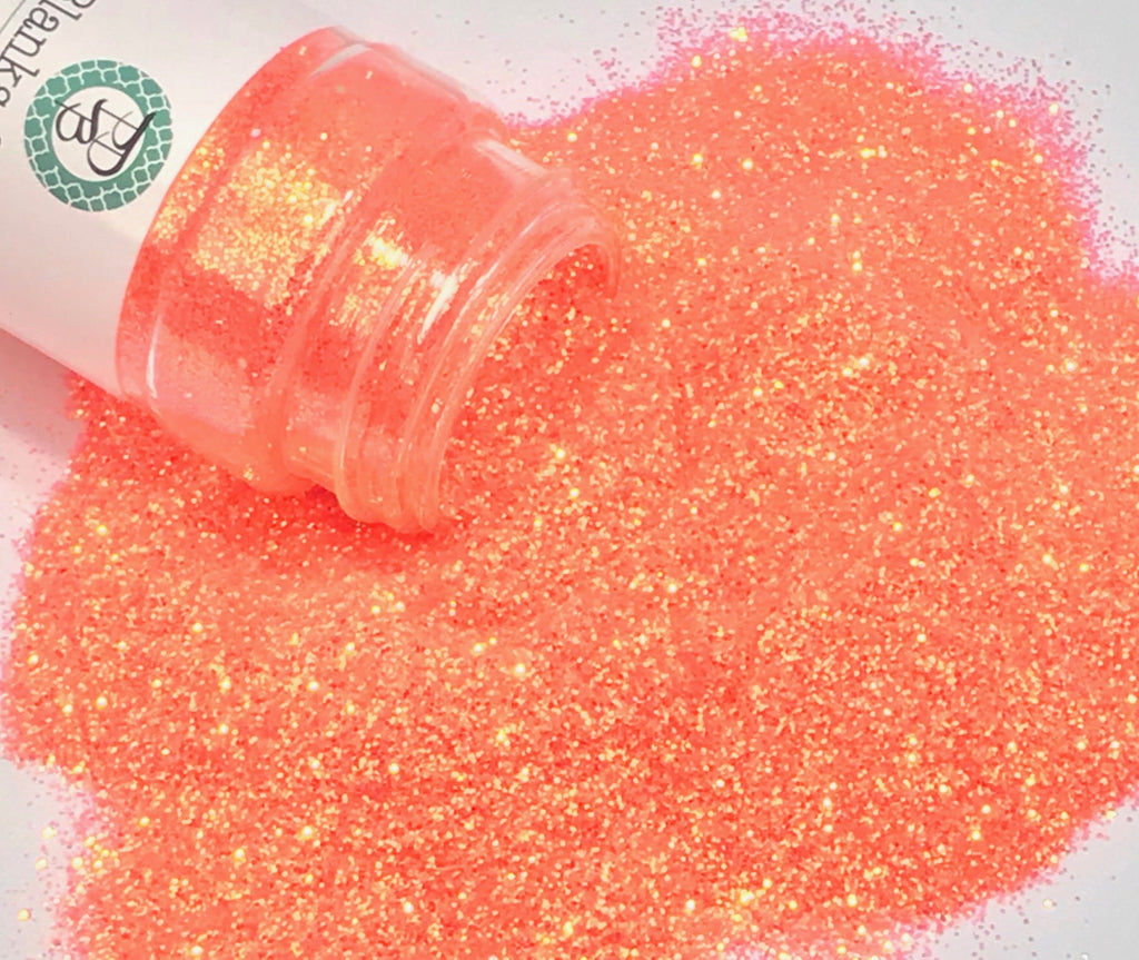 Orange fine polyester glitter for art, nails, body / PDB Creative Studio