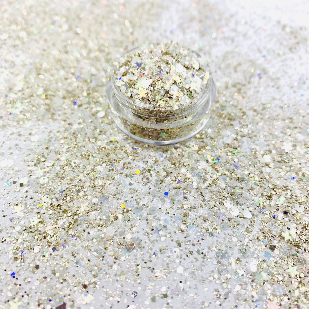 nude golden opal custom glitter mix for art, body, nails and more - PDB Creative Studio