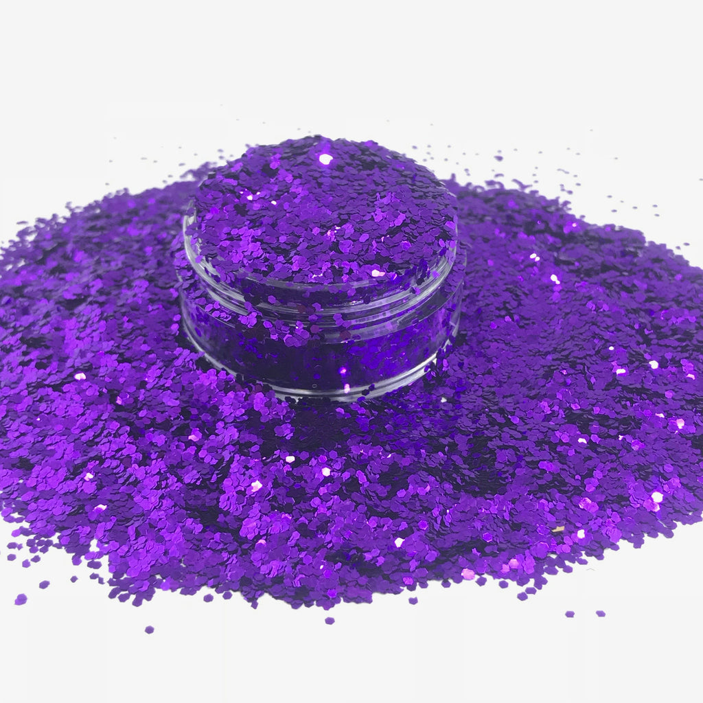 royal purple polyester fine glitter for art, body, nails and more - PDB Creative Studio