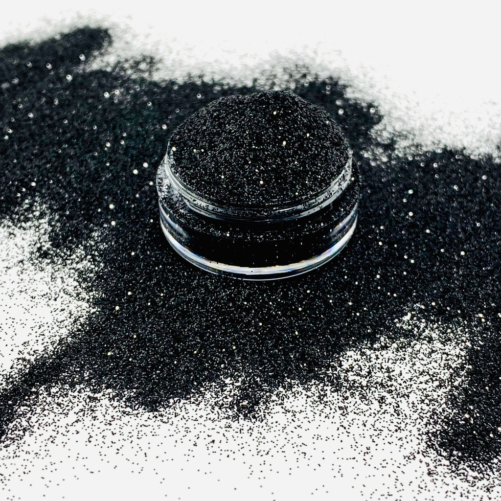 Black polyester glitter for art, body, nails and more - PDB Creative Studio