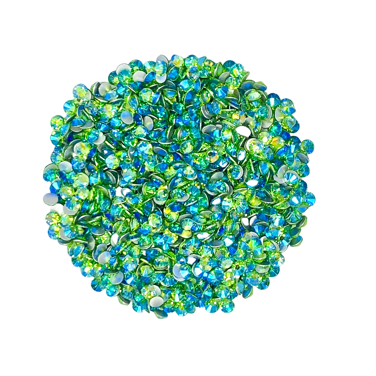 LT EMERALD AB - GREEN BLUE Glam Glass® flatback, non hotfix rhinestones for art, body, nails and more - PDB Creative Studio