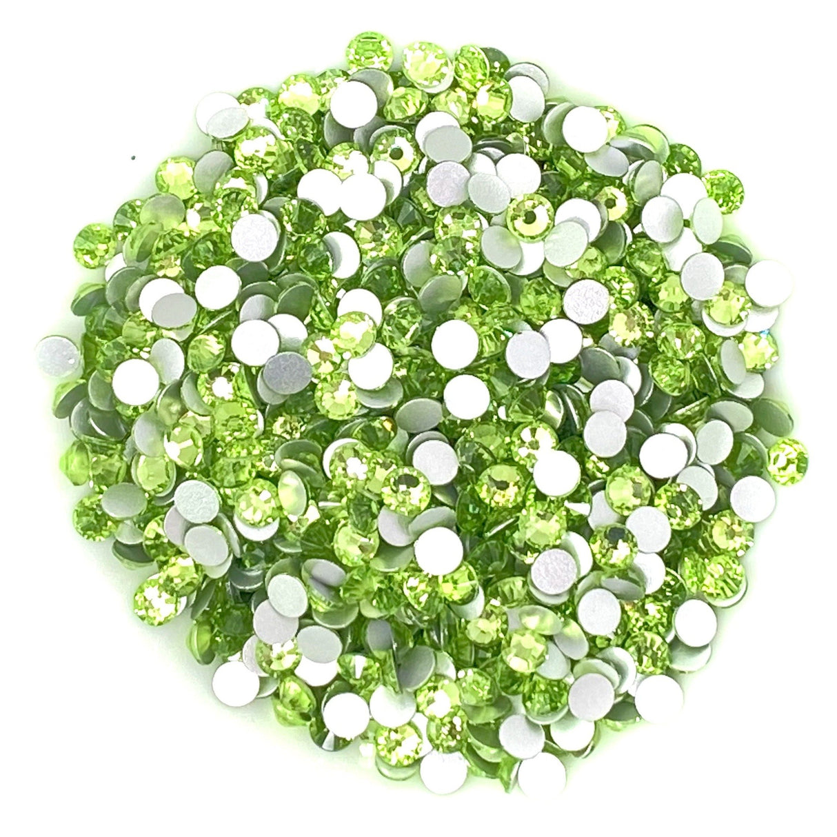 LT EMERALD - LIGHT GREEN Glam GlassĀ® flatback, non hotfix rhinestones for art, body, nails and more - PDB Creative Studio