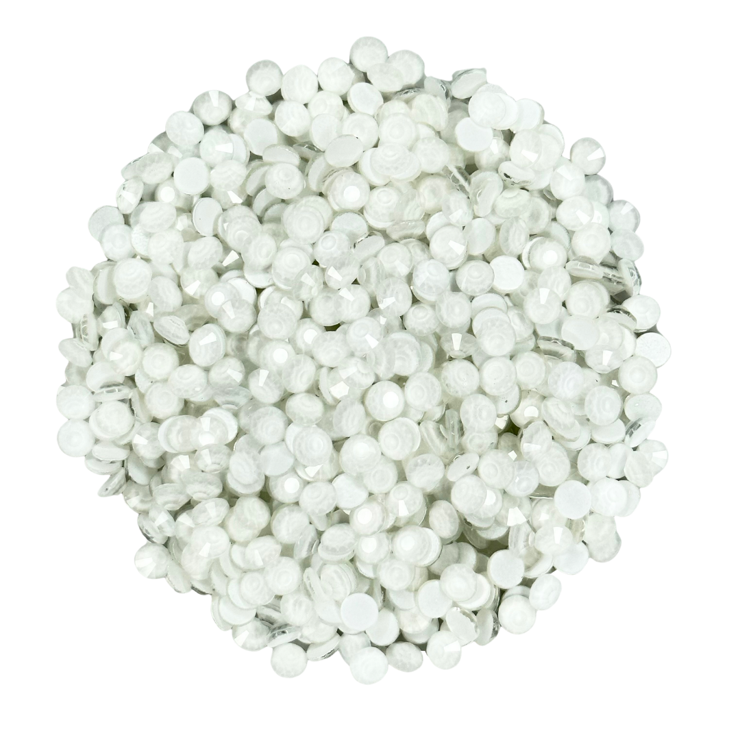 Neon White Glam Glass® flat back, non hotfix rhinestones for art, body, nails and more - PDB Creative Studio