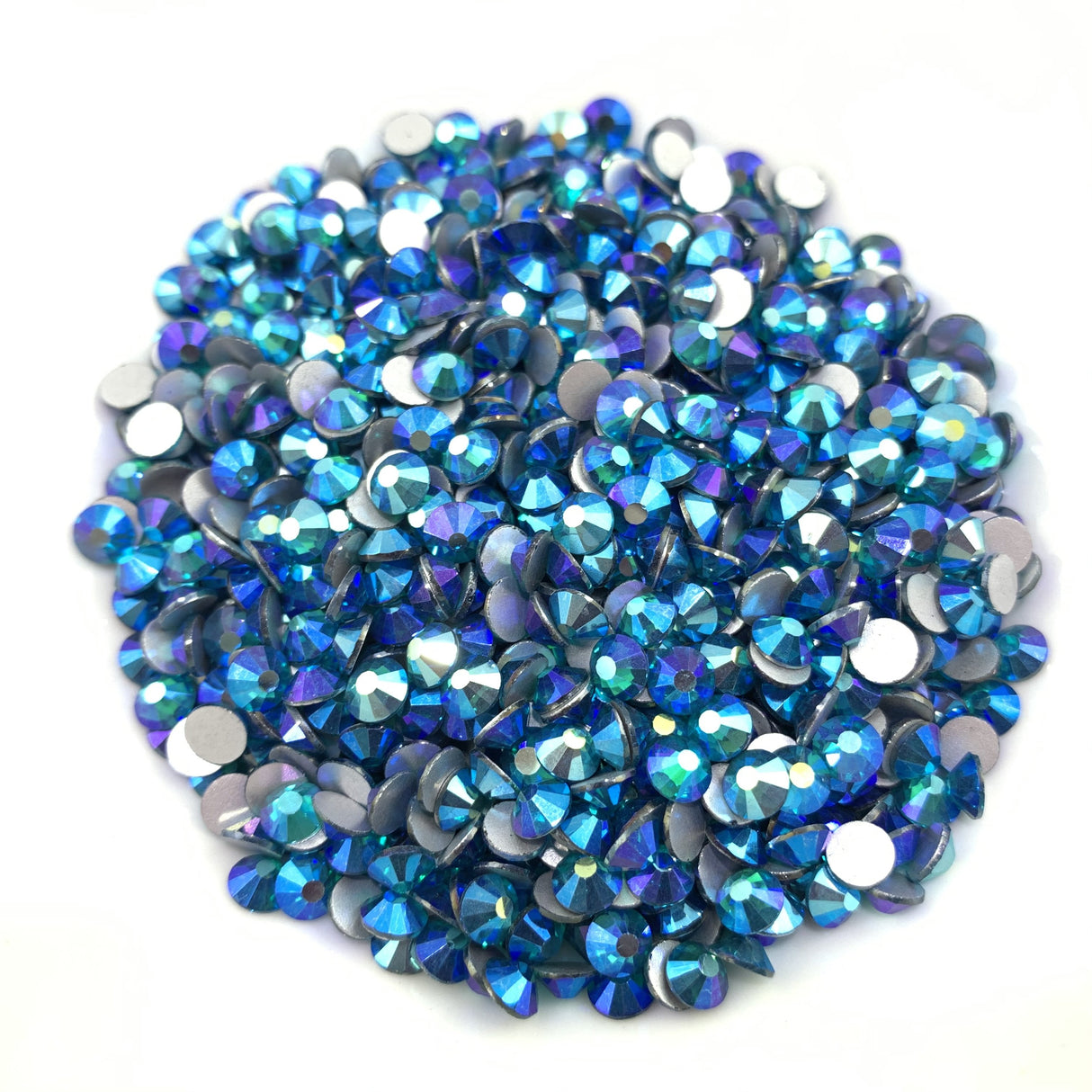 BLUE ZIRCON AB - DARK BLUE AQUA Glam GlassĀ® flatback, non hotfix rhinestones for art, body, nails and more - PDB Creative Studio