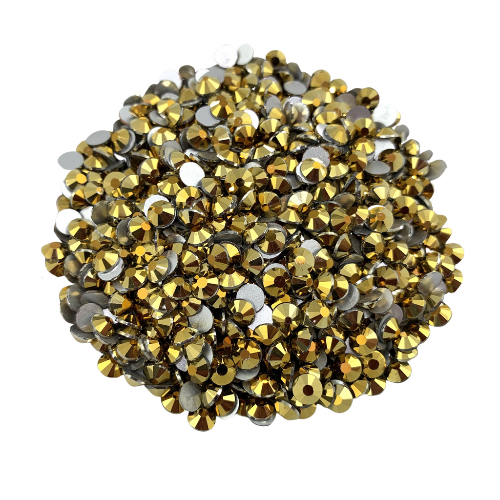 GOLD - Gold Metallic Glam Glass® flatback, non hotfix rhinestones for art, body, nails and more - PDB Creative Studio