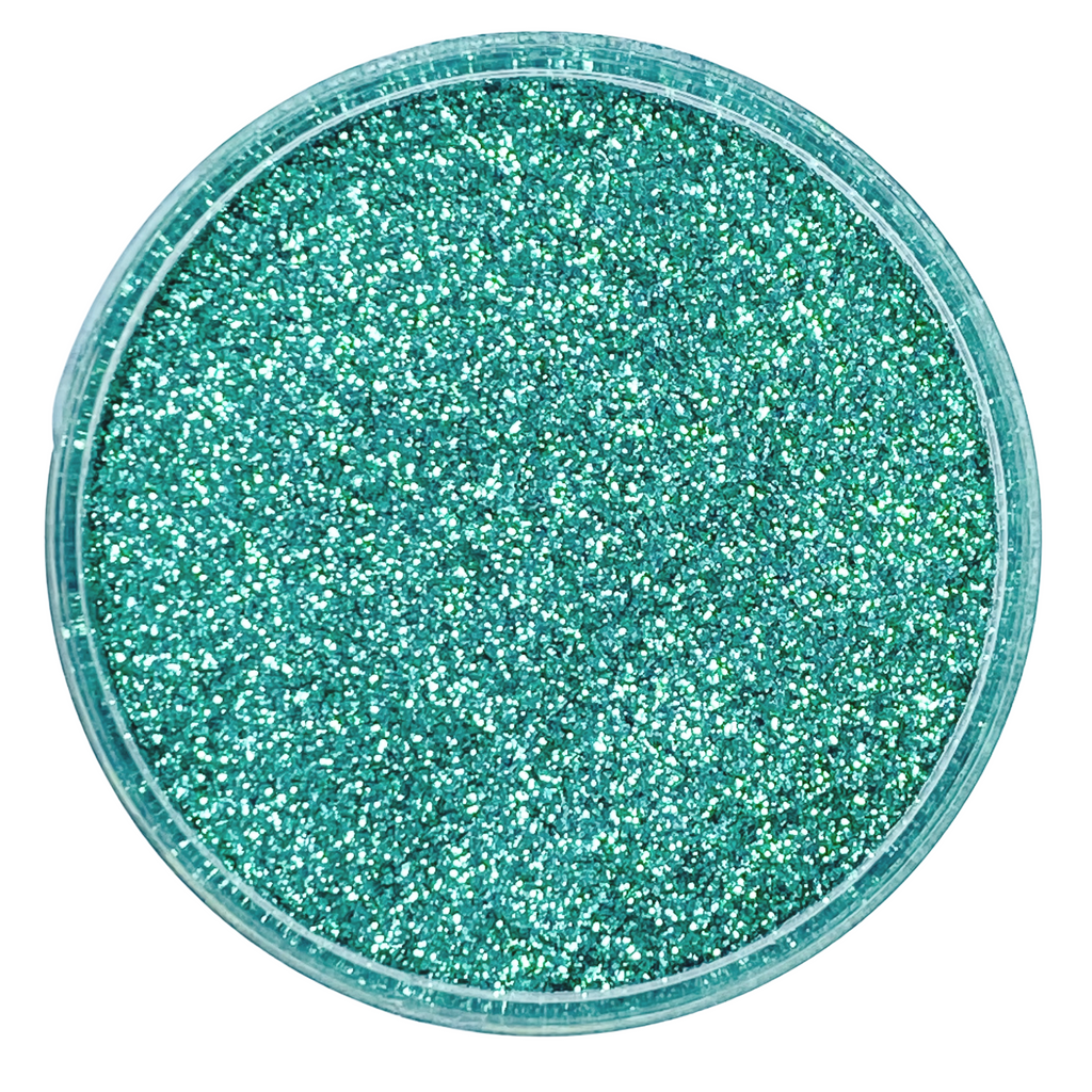Turquoise extra fine polyester glitter for art, body, nails and more - PDB Creative Studio 