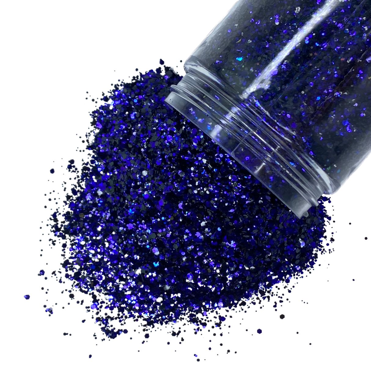 Deep blue black color shift polyester glitter for art, body, nails and more - PDB Creative Studio