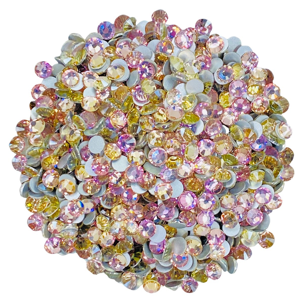 CHAMPAGNE PINK - PINK GREEN GOLD Glam GlassĀ® flatback, non hotfix rhinestones for art, body, nails and more - PDB Creative Studio