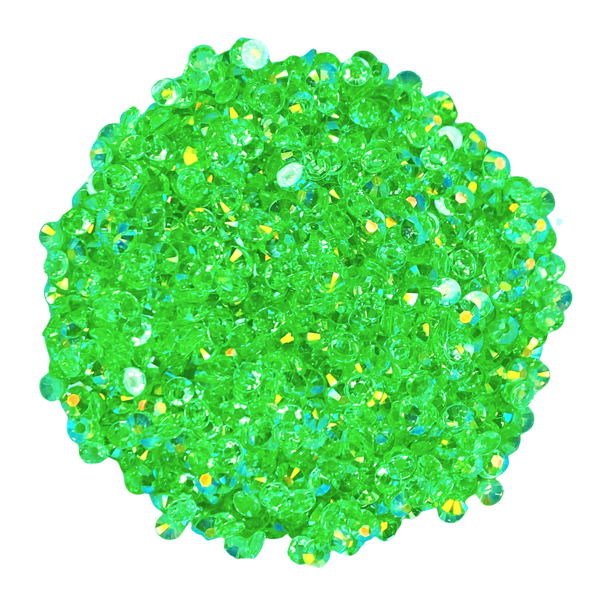 TRANSPARENT PERIDOT AB JELLY RESIN flat back, non hotfix rhinestones for art, body, nails and more - PDB Creative Studio