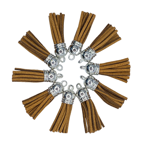 BROWN / SILVER TASSELS - TASSELS