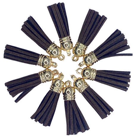 CHOCOLATE / GOLD TASSELS TASSELS