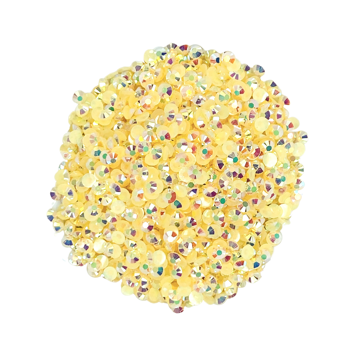 LT PEACH AB PASTEL YELLOW JELLY RESIN flat back, non hotfix rhinestones for art, body, nails and more - PDB Creative Studio