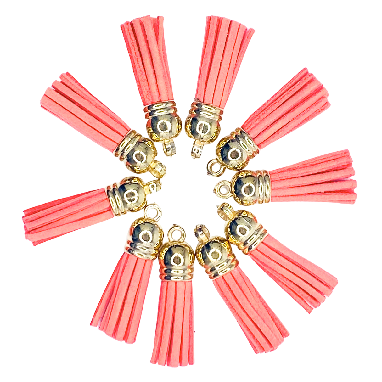 WATERMELON / GOLD TASSELS TASSELS