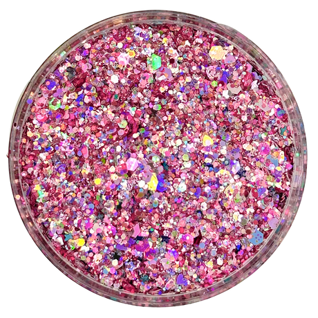 Pink custom chunky glitter mix / PDB Creative Studio for art, nails and projects