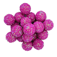 FUCHSIA RAW GLITTER 20MM BUBBLEGUM BEAD - PINK GLITTER COATED ACRYLIC BEAD for bracelets, jewelry making, crafts, and more - PDB Creative Studio