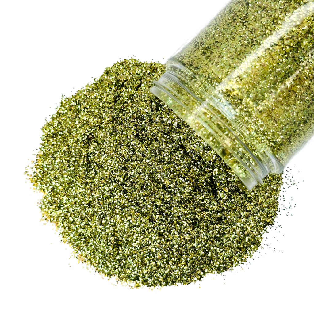 Moss green polyester glitter mix for art, body, nails and more - PDB Creative Studio