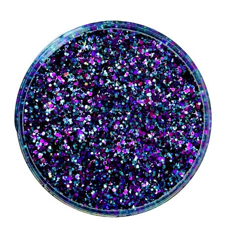 Purple blue custom multi-size glitter mix for art, body, nails and more - PDB Creative Studio