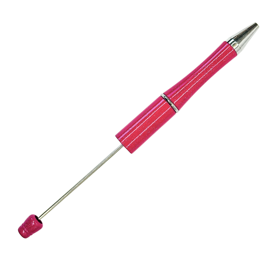 FUCHSIA GLITTER BEADABLE PEN - 11210