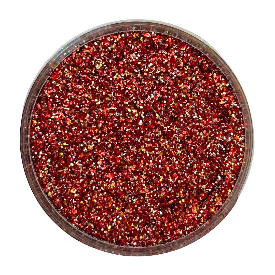 red gold custom glitter mix for art, body, nails / PDB Creative Studio