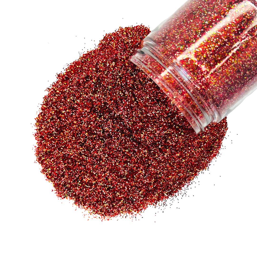 red gold custom glitter mix for art, body, nails / PDB Creative Studio