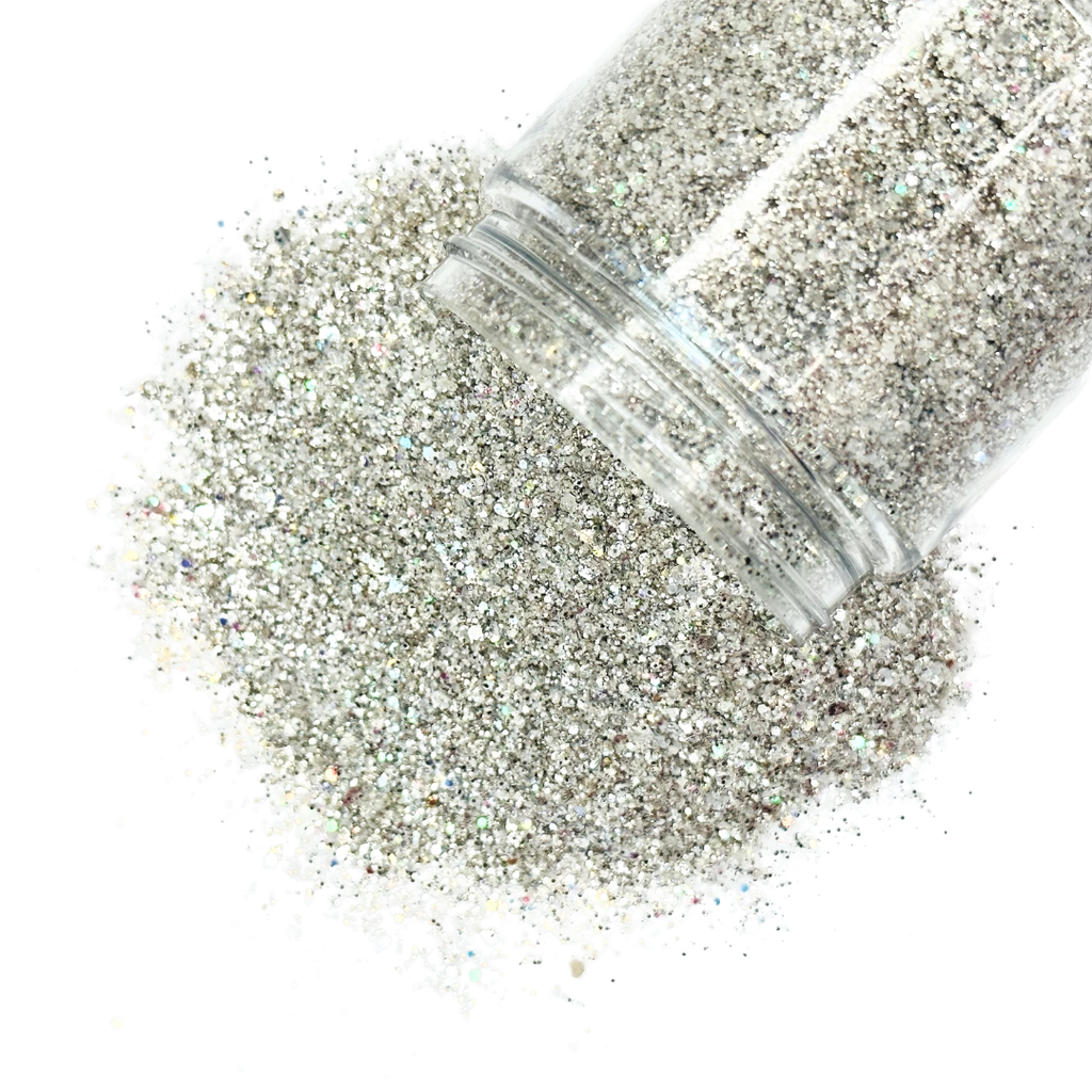 Silver gold custom multi-size glitter mix for art, body, nails and more - PDB Creative Studio