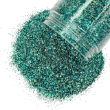 green turquoise custom multi sized glitter for art, body, nails and more - PDB Creative Studio