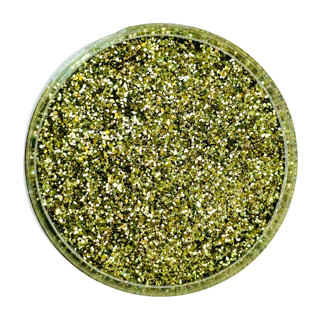 Moss green polyester glitter mix for art, body, nails and more - PDB Creative Studio