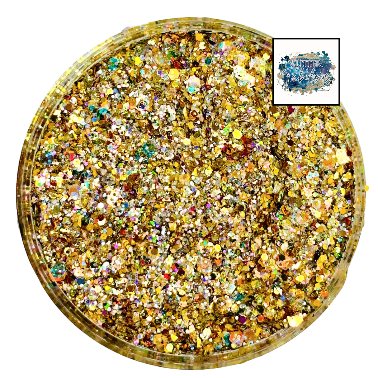 Gold custom chunky glitter mix / PDB Creative Studio for art, nails and projects