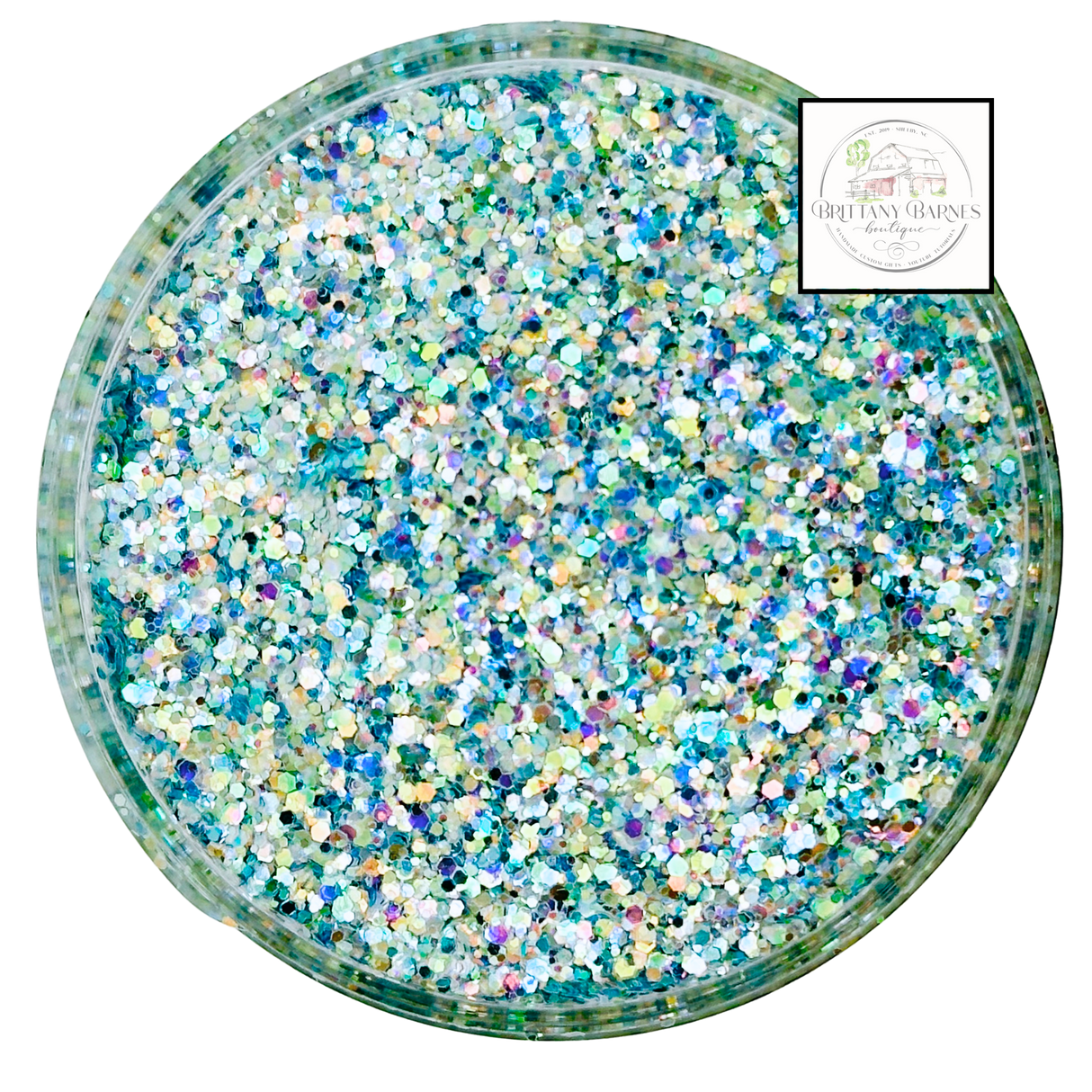 Frosty blue custom chunky glitter mix / PDB Creative Studio for art, nails and projects