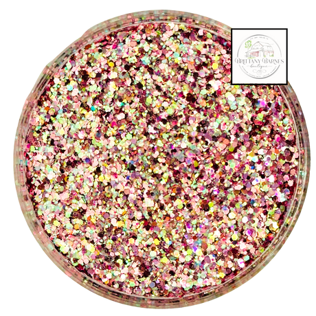 Pink custom chunky glitter mix / PDB Creative Studio for art, nails and projects