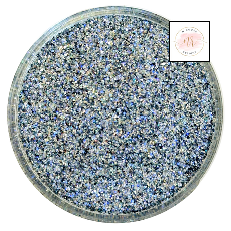 Silver blue custom chunky glitter mix / PDB Creative Studio for art, nails and projects