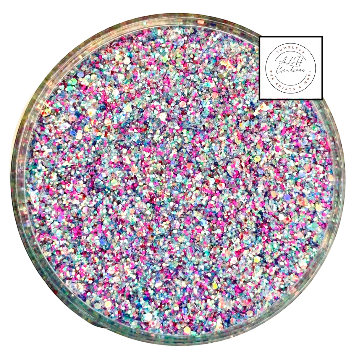 Pink silver custom chunky glitter mix / PDB Creative Studio for art, nails and projects