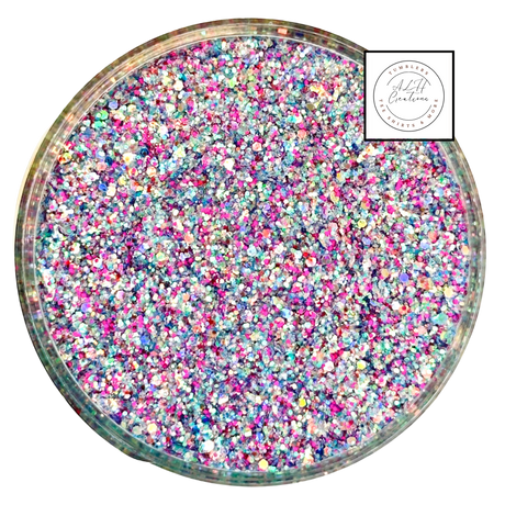 Pink silver custom chunky glitter mix / PDB Creative Studio for art, nails and projects