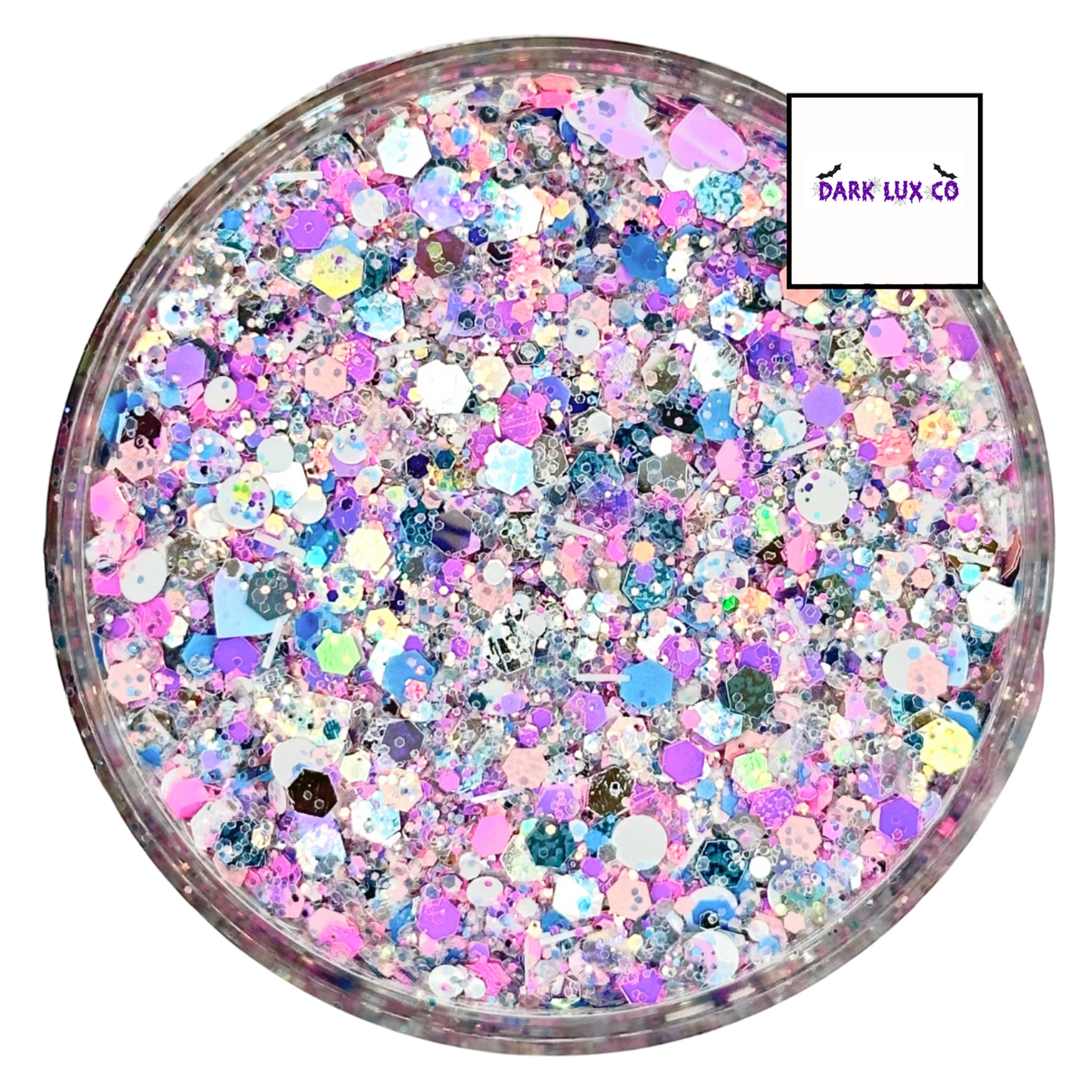 Pink, purple and white custom chunky glitter mix / PDB Creative Studio for art, nails and projects