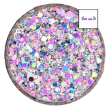 Pink, purple and white custom chunky glitter mix / PDB Creative Studio for art, nails and projects