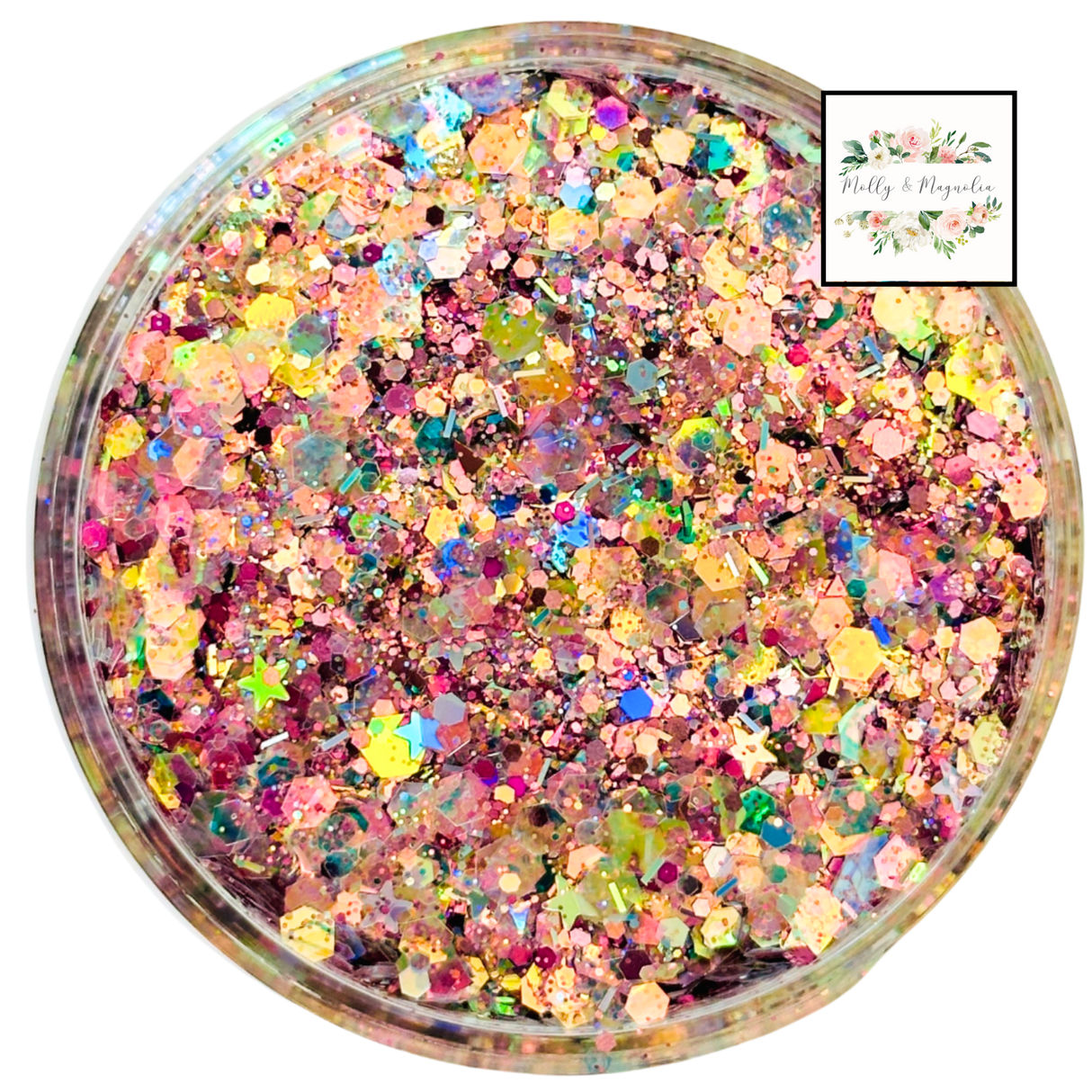 Golden pink custom chunky glitter mix / PDB Creative Studio