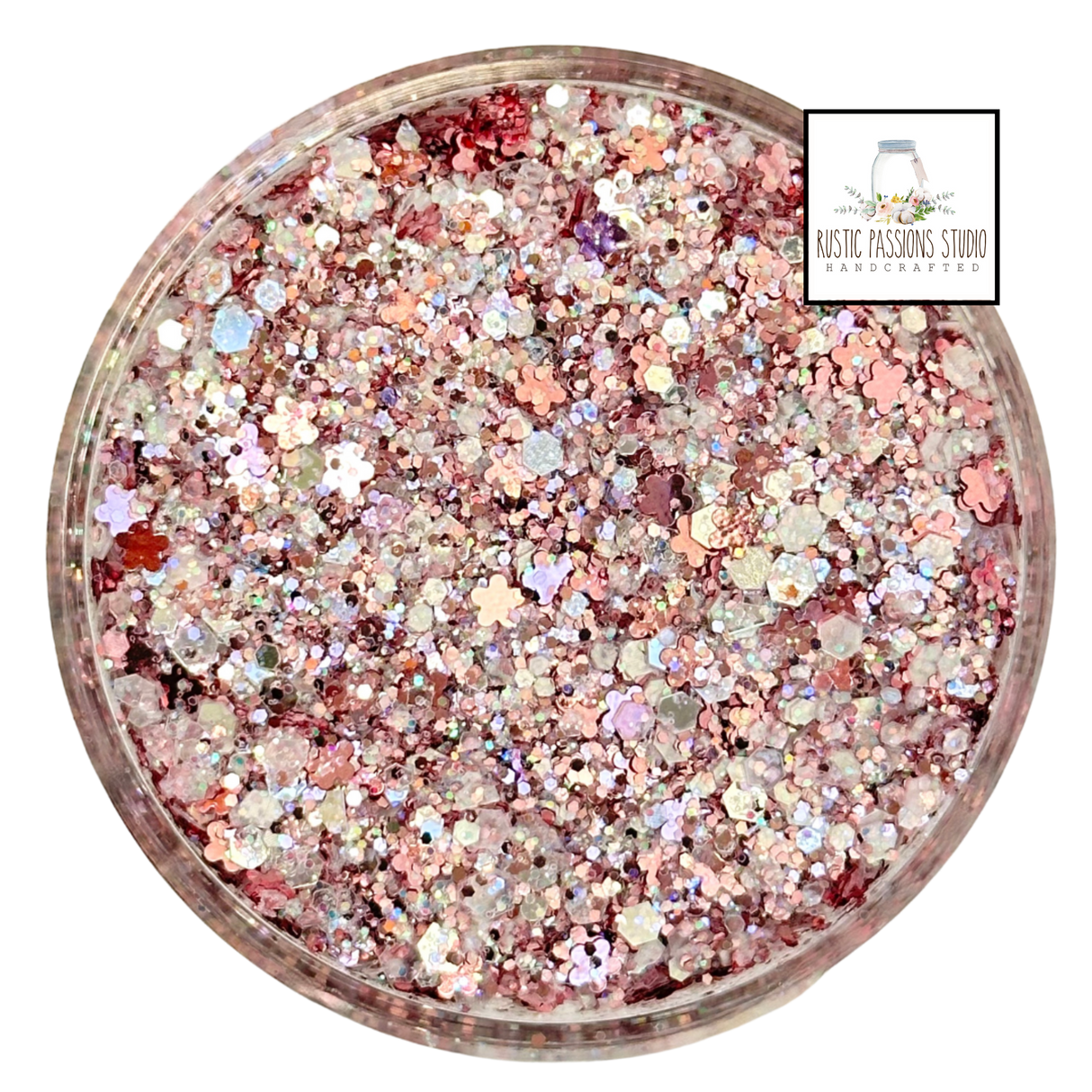 Rose gold custom chunky glitter mix / PDB Creative Studio for art, nails and projects