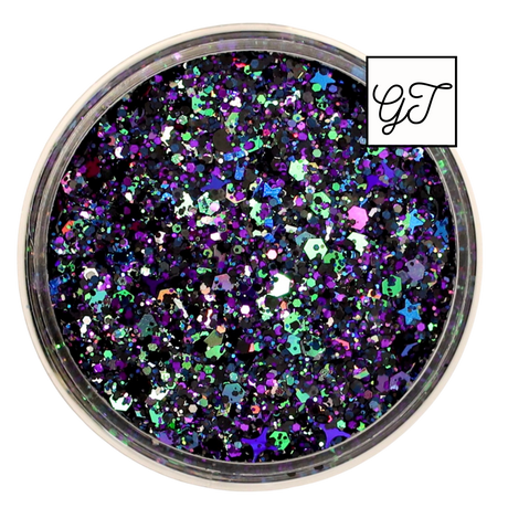 Black green purple shift custom chunky glitter mix / PDB Creative Studio for art, nails and projects